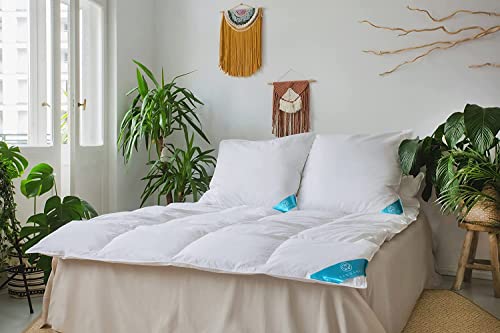 Sandaro Home Daunendecke 200x220, Füllverhältnis 70% Daunen-30% Federn, Winterdecke 200x220, gleichmäßige Füllung leichtes Gewicht, Bezug 100% Reine hautfreundliche Baumwolle (200x220 cm, 1400) - Image 3