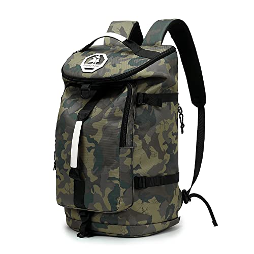 Mochila esportiva para academia, 4 vias, impermeável, com compartimento de sapatos, para viagens, esportes, caminhadas, laptop, Camuflagem, X-Large, Mochilas esportivas
