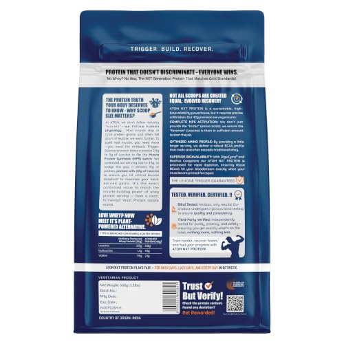 Image of AS-IT-IS ATOM NXT Protein Irish Chocolate, 500g - 31g Muscle Fuel from Yeast Protein with DigeZyme