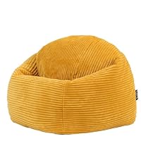 icon Kingston Kids Bean Bag, Corduroy, Ochre Yellow, Kids Bean Bag Chair with Filling Included for Girls and Boys, Childrens Chair, Beanbags for Children, Playroom Décor, Bedroom Accessories