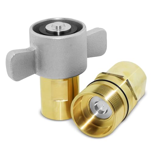 Image of 3 /4 inch NPT Wet-Line Wing Nut Heavy Duty Hydraulic Quick Disconnect Coupler /Coupling Set for Live Bed Dump Trailer Hydraulic Systems