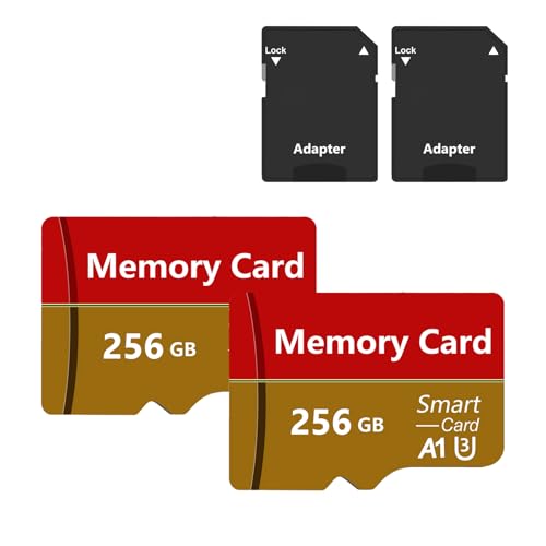 2 Pack Tarjeta De Memoria 256GB,Tarjeta De Memoria De Alta Velocidad con Adaptador SD, Tarjeta TF para Smartphone, Tablet y Camara