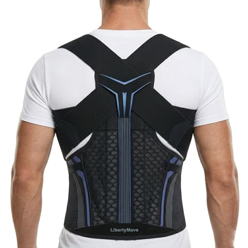 Posture Corrector for Men Adjustable Full Back Support Brace for Upper/Lower Back Neck & Shoulder Pain Relief Back Brace & Straightener for Hunchback Slouching Posture & Dowagers Hump