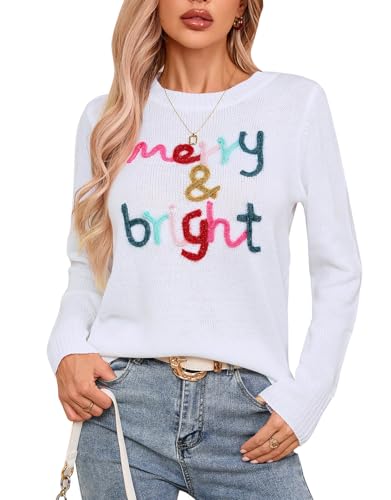 Image of Womens American Flag Sweater Crew Neck Casual Pullover Sweater