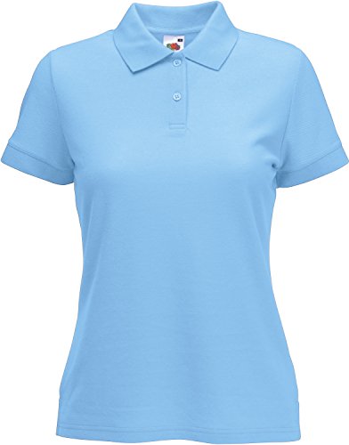Fruit of the Loom Damen Poloshirt SS092M, Blau - Blue (Sky Blue), Gr. 42 (Herstellergröße: L)