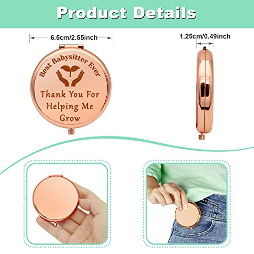 Mwphuy Babysitter Appreciation Gifts Babysitters Gifts for Women Compact Mirror Thank You Present for Babysitter Nanny Present from Kids Folding Makeup Mirror Christmas Mothers Day Birthday