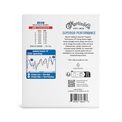 Image of Martin 41Y25MA140PK4 Authentic Acoustic SP 80 /20 4 pack