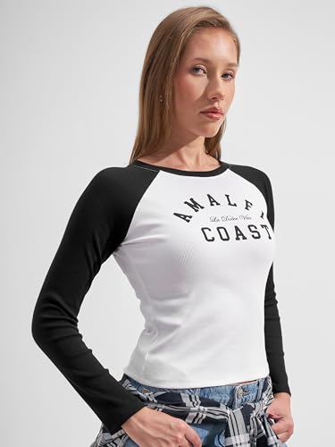 Image of Tokyo Talkies Women Pure Cotton Tops for Woman|Regular Fit Slim fit Crop Tops for Women Western|Top Tshirt for Women Stylish Western|Suitable for Casual and Workwear