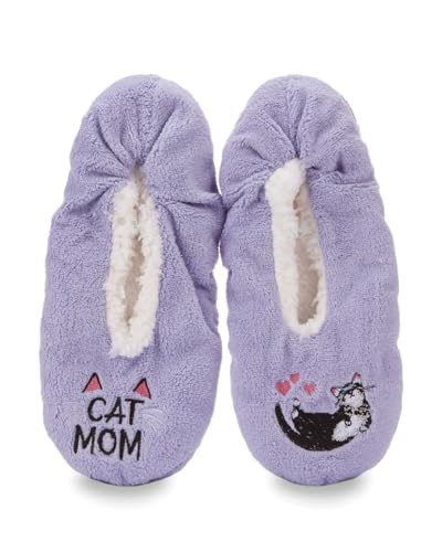 MeMoi Women's Cat Mom Sherpa Lined Slippers