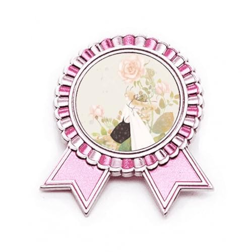 Broche rose motif fleur chinoise en métal ciselé élégance artisanale taille M