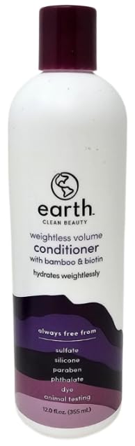 Miniatura 5 de Earth - Champú y acondicionador de volumen sin peso, 12 onzas (paquete de 2) y paquete de toallas exfoliantes Tesadorz