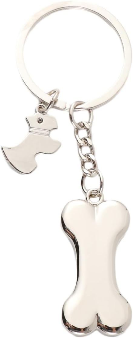BETOOKY Metal Keyring Pendant Halloween Dog Bone Shape Keychain Decoration