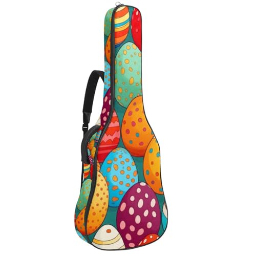 Sac de guitare acoustique étanche 41 pouces aux motifs d'œufs de Pâques