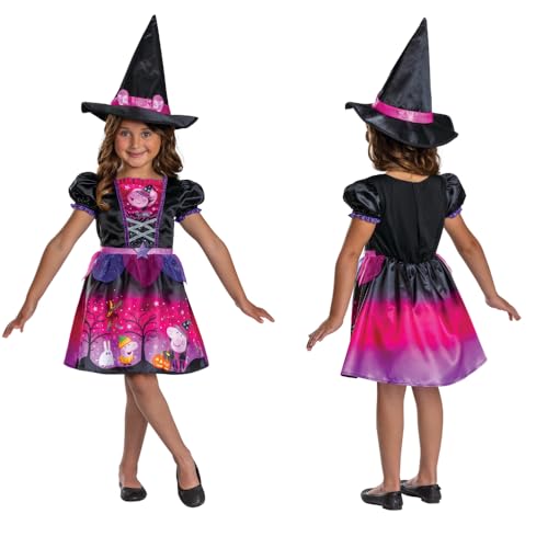 Peppa Pig - Disfraz de bruja con licencia oficial, perfecto para Halloween y juegos de vestir para niños pequeños.