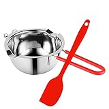 METSHOW 600ML Double Boiler Melting Pot with Silicone Spatula,304（18/8）Stainless Steel Chocolate...