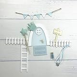  WEJUANR Zauberfee Tür Weihnachten Tür-Bogen Hand Made Nette Rosa Fee Tür Mauseloch DIY-Fee-Garten Zahn-Fee Tür Geburtstags-Geschenke (Color : Baby Blue Set 2)