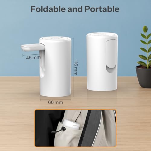 Image of UN1QUE Water Dispenser Pump for 20 Litre Bottle, Foldable Water Dispenser for Home, Type-C Rechargeable Water Pump with 1.35L /Min Fast Flow, Wireless Water Can Dispenser Home Office Outdoor