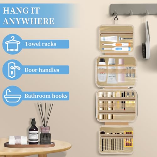 Travel Toiletry Bag - Spacious Toiletry Bag with Hanging Hook, Water Resistant Makeup Bag for Women & Men, Travel Essentials (Medium-Blue)3