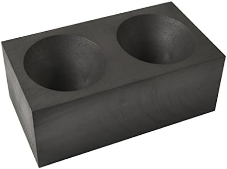 Double Cavity Graphite Gold Conical Cone Mold 2" x 1-1/2" for Casting Smelting Metals Separating Impurities Black Sand Assaying Molds