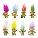 8PCS Troll Dolls, 80s' PVC Vintage Trolls Lucky Doll Action Figures 3" (Include The Length of Hair) Chromatic Adorable for Collections, School Project, Arts and Crafts, Party Favors