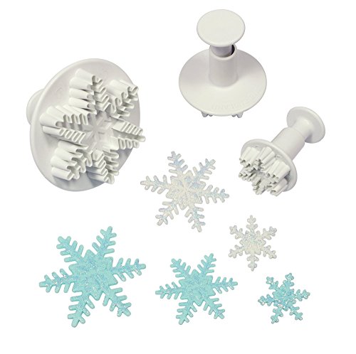 PME SF708 Lot de 3 emporte-pièces en Forme de Flocon de Neige Taille S, M, L Blanc