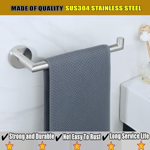 Wall Mounted Hand Towel Holder for Bathroom, Stainless Steel Towel Ring, Brushed Nickel