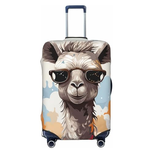 Travel Luggage Cover Fashion Suitcase Protector Funny Giraffe with Sunglasses Spandex Baggage Covers Washable Suitcase Covers Anti-Scratch Luggage Cover Protectors Fits 18-32 Inch Suitcases Small