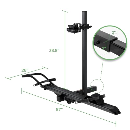 Image of Young 100LBS. Capacity Aluminum 1-Ebike Rack for Bicycles and Electric Bikes, fits Car SUV Van RV and Trailer with 2 inch Receiver, Fits up to 5 inch Fat Tire Width and 50 inch Wheelbase