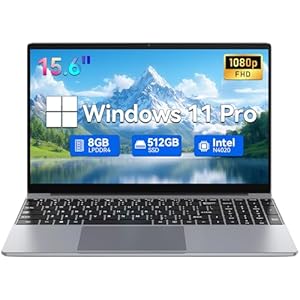 Computadora portátil de 15.6 pulgadas, 8 GB de RAM 512 GB SSD, procesador Celeron N4020C (Beat N4020/N4000), computadora portátil delgada y portátil, WiFi dual, USB 3.0, BT, cámara web, tipo C