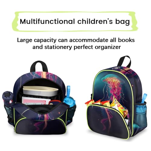 Sac à dos pour enfants avec imprimé méduses ludique et bretelles ajustables