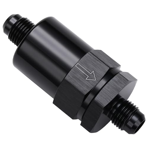 Podavelle 6AN Billet Inline Fuel Filter 30 Micron Aluminum Black