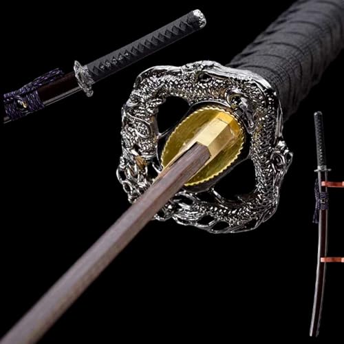 HJHUUA Espadas samurái japonesas de Madera de 103 cm con Vaina,Katana de Palisandro Natural,bokken Artesanal para práctica de Kendo,Regalos,exhibiciones,Cosplay y Accesorios.