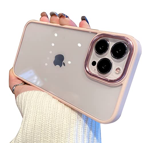 Image of mobistyle Designed for iPhone 13 Pro Back Cover, Enhanced Metal Camera Guard Shockproof Back Cover Case Compatible with iPhone 13 Pro (Polycarbonate | Pink)