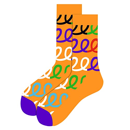 JDGY Calcetines de Navidad para hombre, calcetines de invierno, calcetines de Navidad, unisex, cálidos, calcetines térmicos, alce, estampados de hombre, naranja1, F Cover
