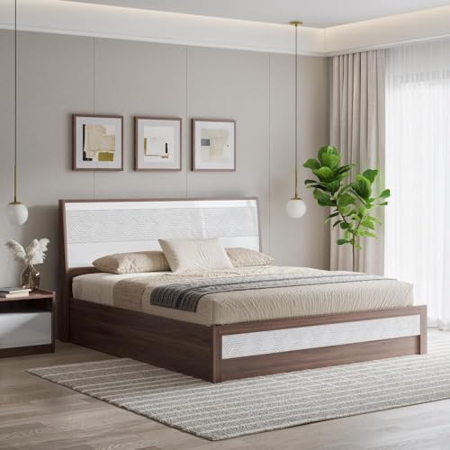 Image of Wakefit Bed | 3 Yr Warranty | King Size Bed, Comes with Storage Box, Noise-Free, Density: 680-750 kg /m, Termite & Borer Resistant, Fits Mattresses Up to 8 inches (Gibeon 78 x 72 - Columbian Walnut)