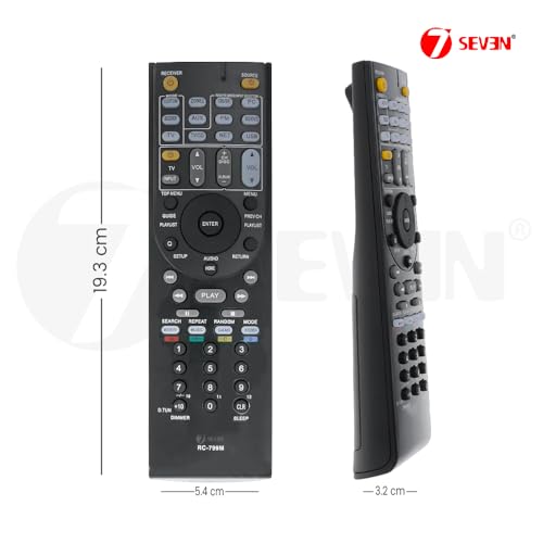 7SEVEN® RC-799M Compatible Remote Control for Original Onkyo Home Theatre Music System AV Receiver and Suitable for TX-NR414 NR515 NR717 SR507S SR507 | HT-R391 R558 R590 R591 S5500 Models 3 412qYJcpnWL