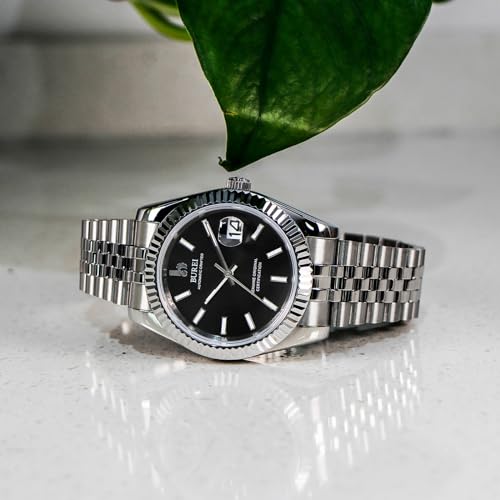 Image of BUREI Men's Classic Luxury Watch Stainless Steel Waterproof Machine Watch Fashion Double Watches Date Sapphire Crystal