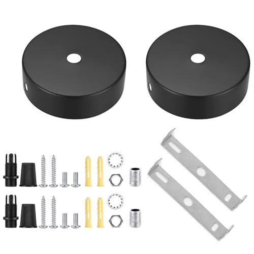 Bajiuxhfei 2 Pièces Auvent de Plafond, Rosace Plafond Cache Fil, Cache Fil pour Lustre, Pavillon Luminaire, Lampe à Baldaquin, pour Salon, Couloir, Lustre de Cuisine