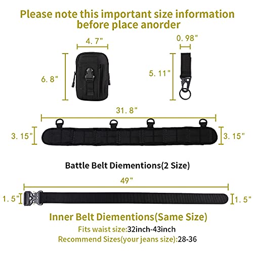 HLYQE Tactical Battle Belt Set, Molle, Shooting, War Belt