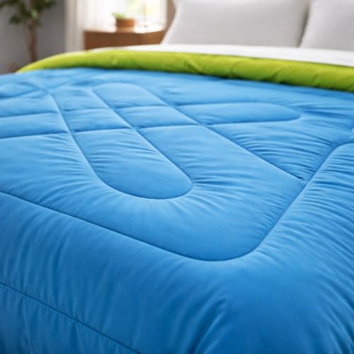 Image of Dream Living Microfibre Reversible Comforter | Double (Aqua & Green, 200 GSM)