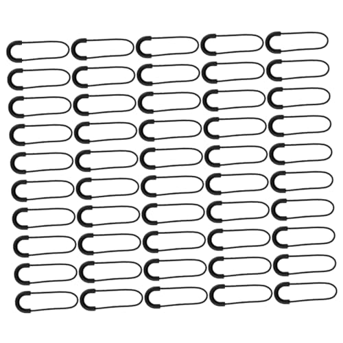 OFFIGAM 50 Piezas De Cremalleras Resistentes Con Cordón Para Tirar Para Bolsas Para Todo Uso Para Ropa Pantalones Equipaje De Plástico Negro