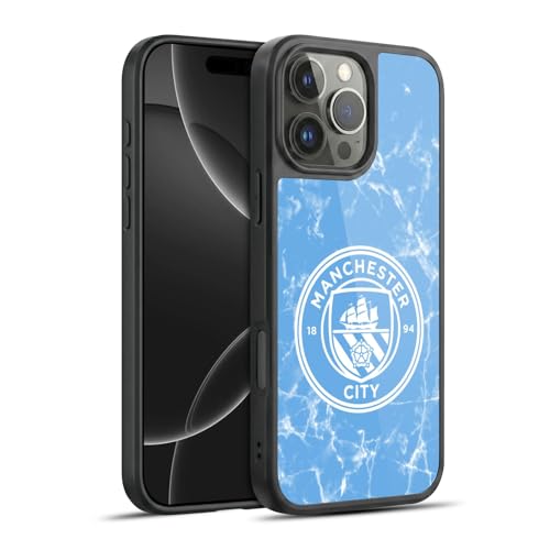 Coque marbre bleu Manchester City pour iPhone 16 Pro Max au design insigne