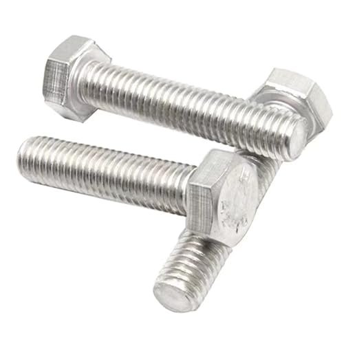 Image of M5-0.8 x 75mm Hex Bolt,Hex Head Screw Bolts A2-70(304) Stainless Steel,DIN933,Fully Threaded Hex Tap Bolts, Plain Finish,10 Pcs