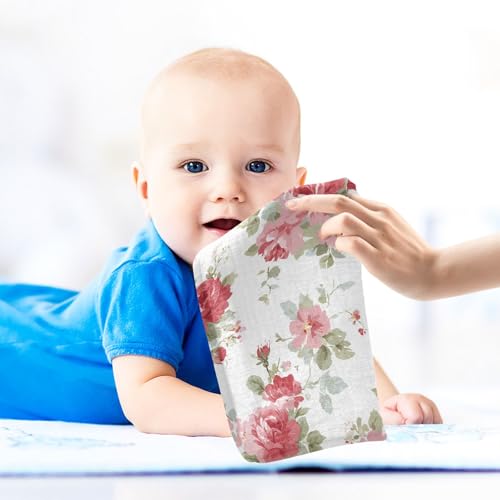 Image of Bolaz Baby Gauze Towels for Kids Soft Handkerchief Newborn 100% Cotton Cherry Blossoms Absorbent 12x12 Inch 3 Pack