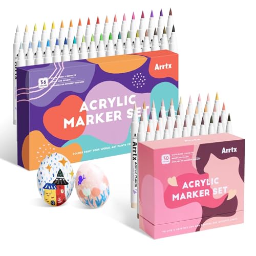 Arrtx Professional Acrylic Paint Pen Set: 63 Colors for Diverse Artistic Expression