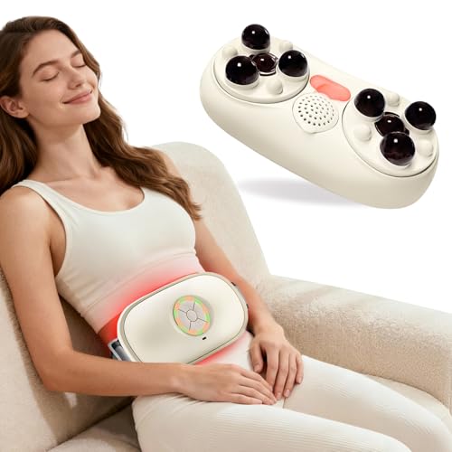 Himouta Appareil de massage abdominal, massage abdominal avec chaleur, appareil de massage cellulite pour le ventre, les jambes et les fesses, drainage lymphatique