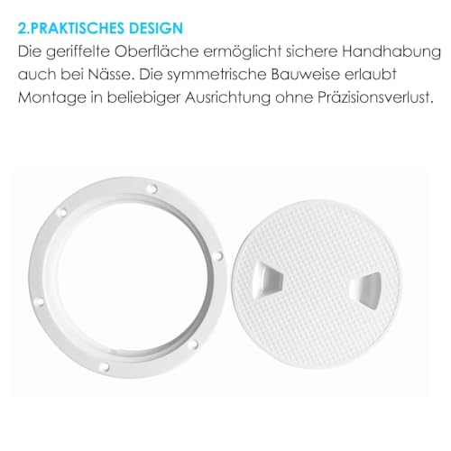 Bootsdeckplatte, 10,2 Cm, ABS, Schwarz, Hochwertige, Runde, Rutschfeste, Wasserdichte Inspektionsluke, Kreisförmige, Rutschfeste Inspektionsluke für Marineboote