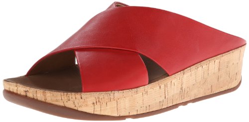 FitFlop Women's KYS Leather Dress Sandal,Red,7 M US