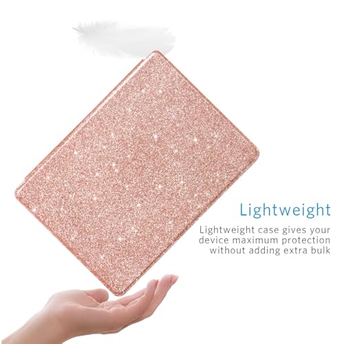 Image of CoBak Case for All New 6 Inch E-Reader 2024 and 2022 (11 Generation) - PU Leather Smart Cover, Auto Sleep and Wake, not Compatible with Kobo Clara,Rosegold Glitter
