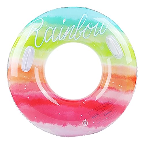 Anello Gonfiabile Per Adulti Con Manici - Salvagente Per Piscina In PVC - Portata 68 Kg - Diametro 75 Cm - Blu/Giallo